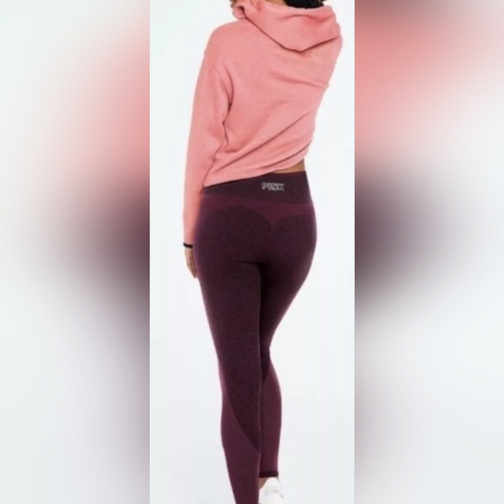 NWOT PINK Victoria's Secret Seamless Leggings Plum Burgundy Purple XSmall XS